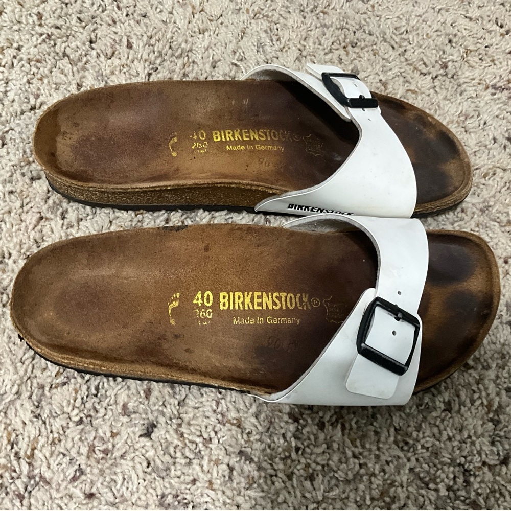 Birkenstock White Sandals with Buckles women’s 40 - Picture 7 of 15
